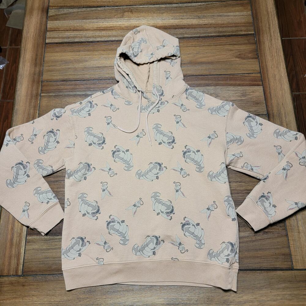 Avatar: The Last Airbender Brown Hoodie All Over Appa and Momo - Size Medium